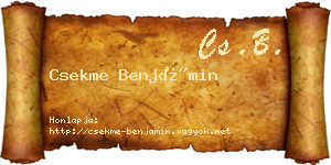 Csekme Benjámin névjegykártya