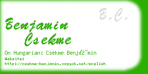 benjamin csekme business card